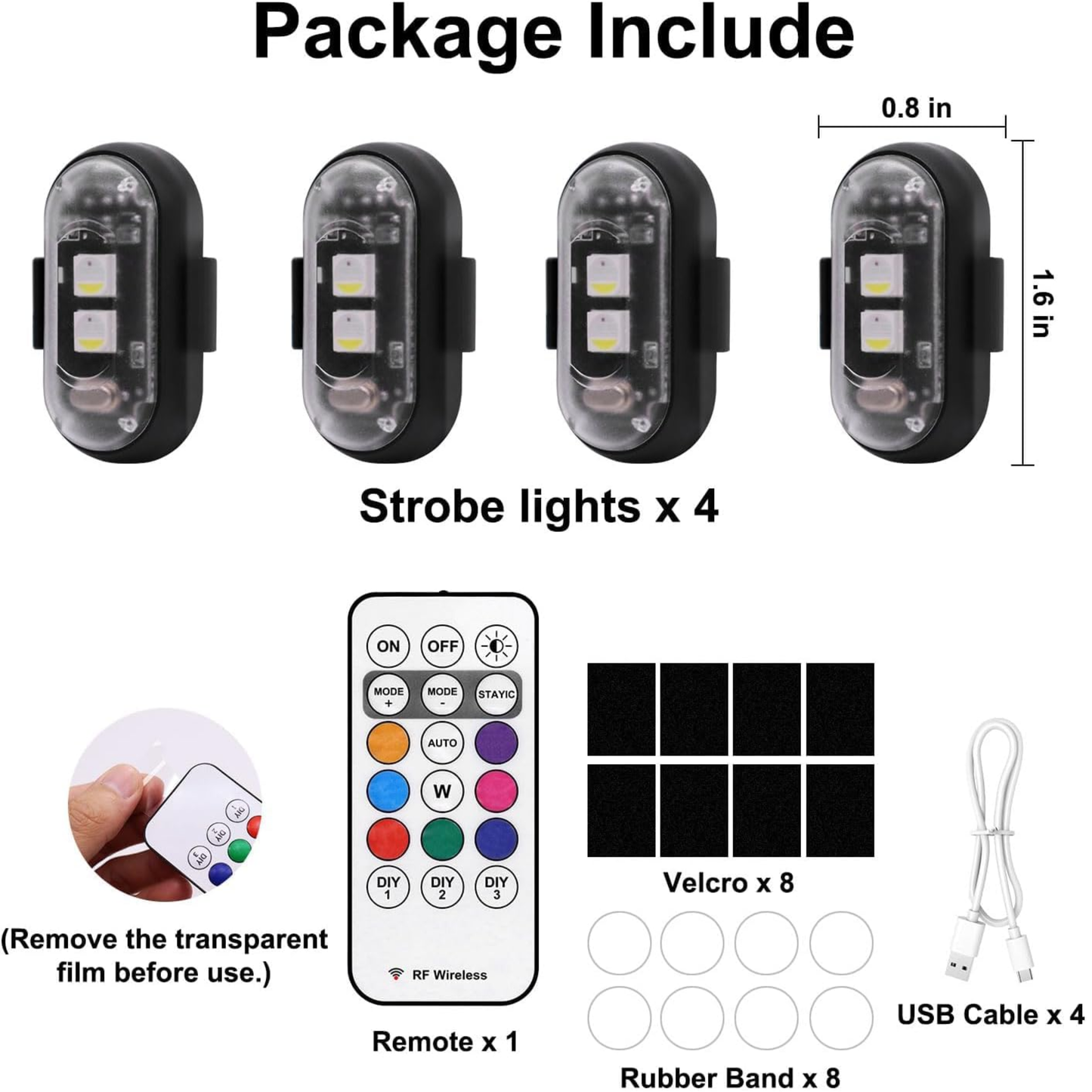 Luces LED RGB Inalámbricas para Auto