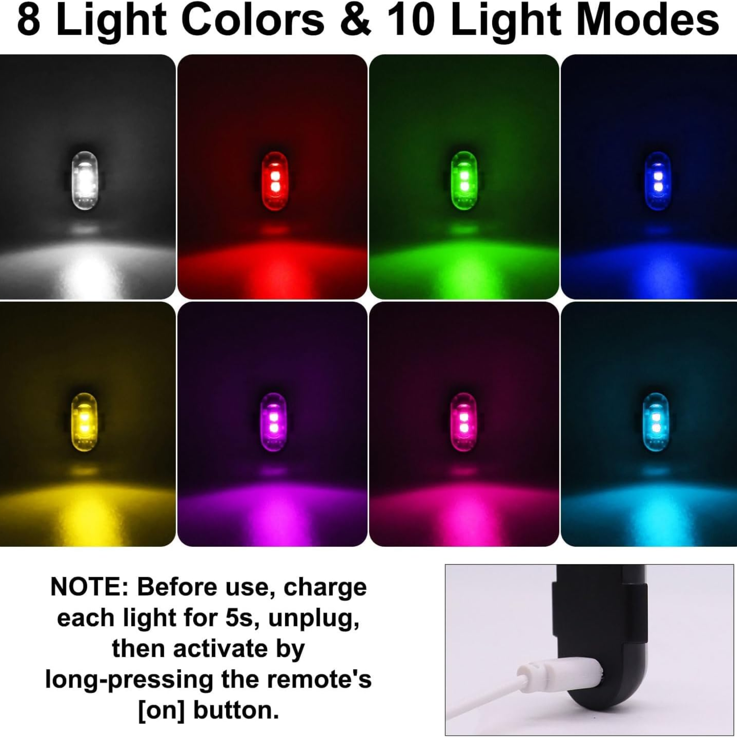 Luces LED RGB Inalámbricas para Auto